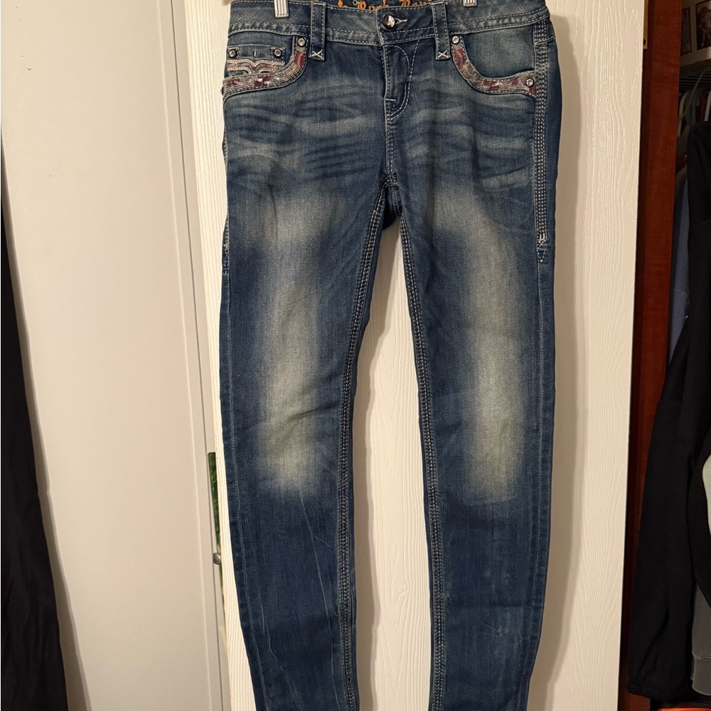 Rock Revival Women's Distressed Blue Skinny Jeans